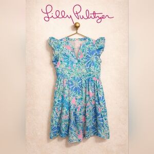 Lilly Pulitzer Blue and Pink Floral Kids Dress